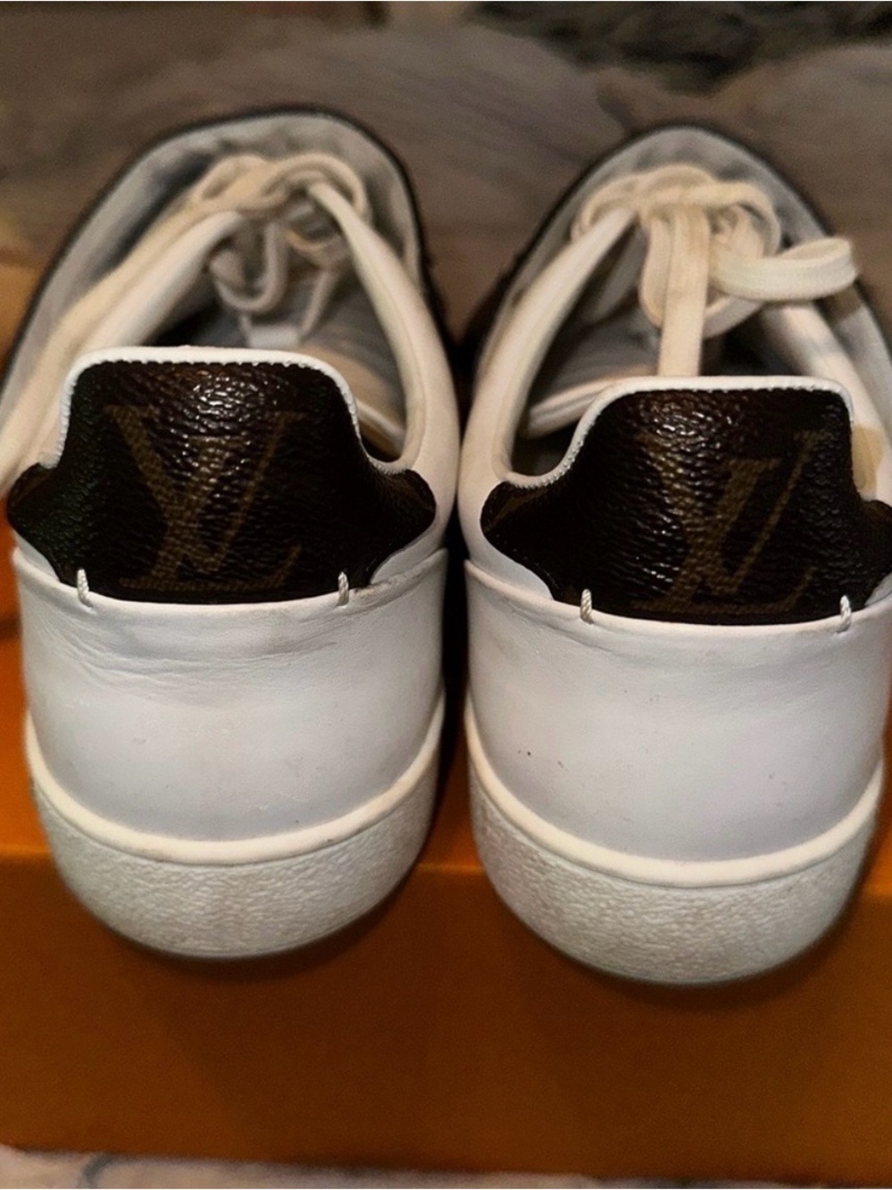 Louis Vuitton Frontrow Monogram Strap Sneakers White/Brown Preowned - Picture 2 of 4